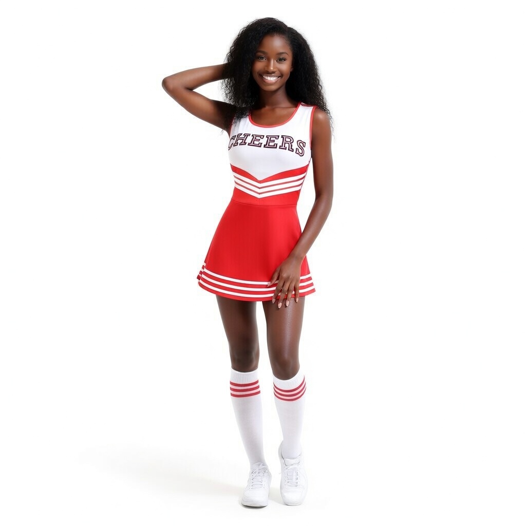 폼폼이 달린 민소매 치어리더 유니폼 드레스, 스포츠 게 - Cheerleading Pom Pom 리뷰 및 가격