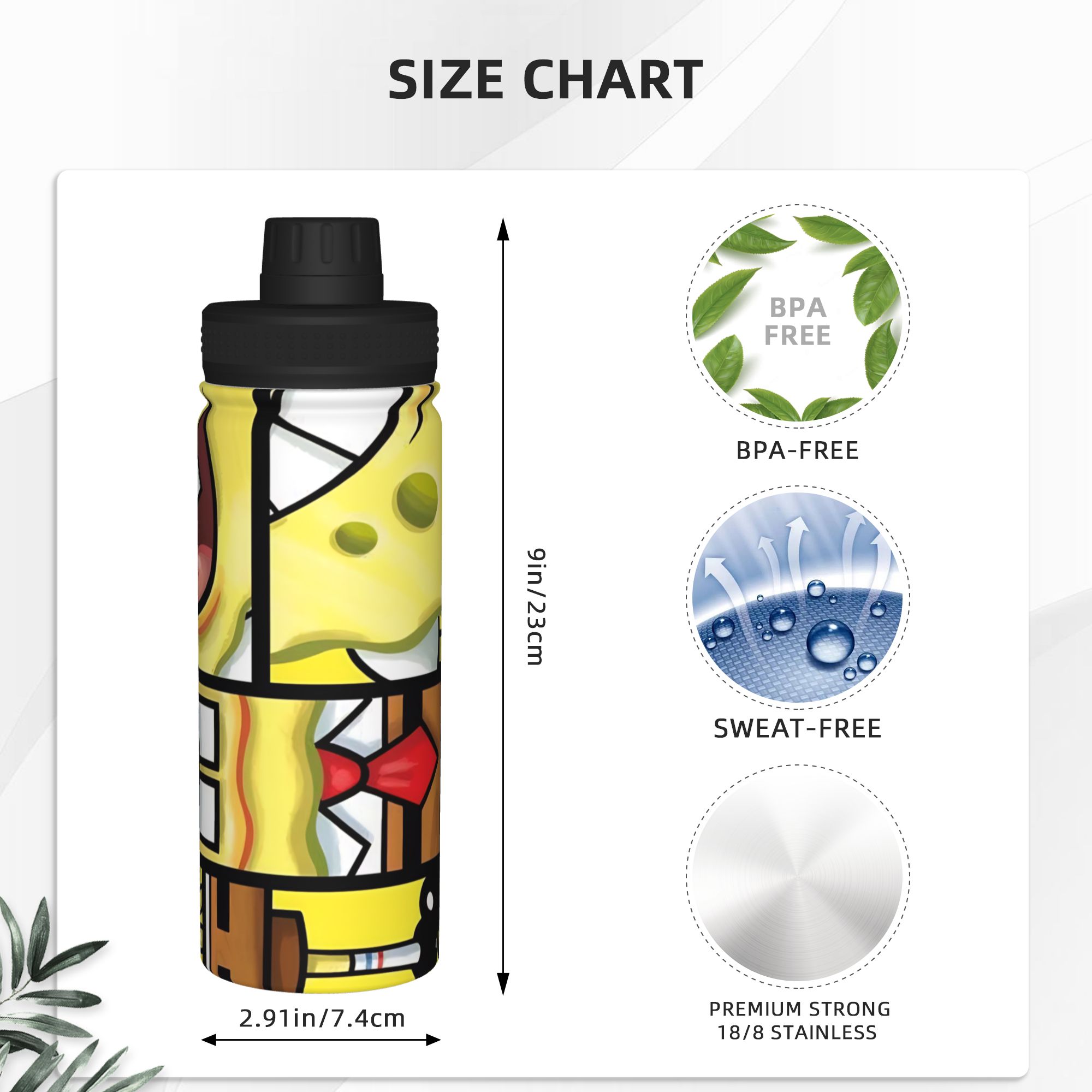 스폰지밥 만화 18온스 스포츠 보온병 진공 보온컵 학교 - Sports Water Bottle Insulated 리뷰 및 가격