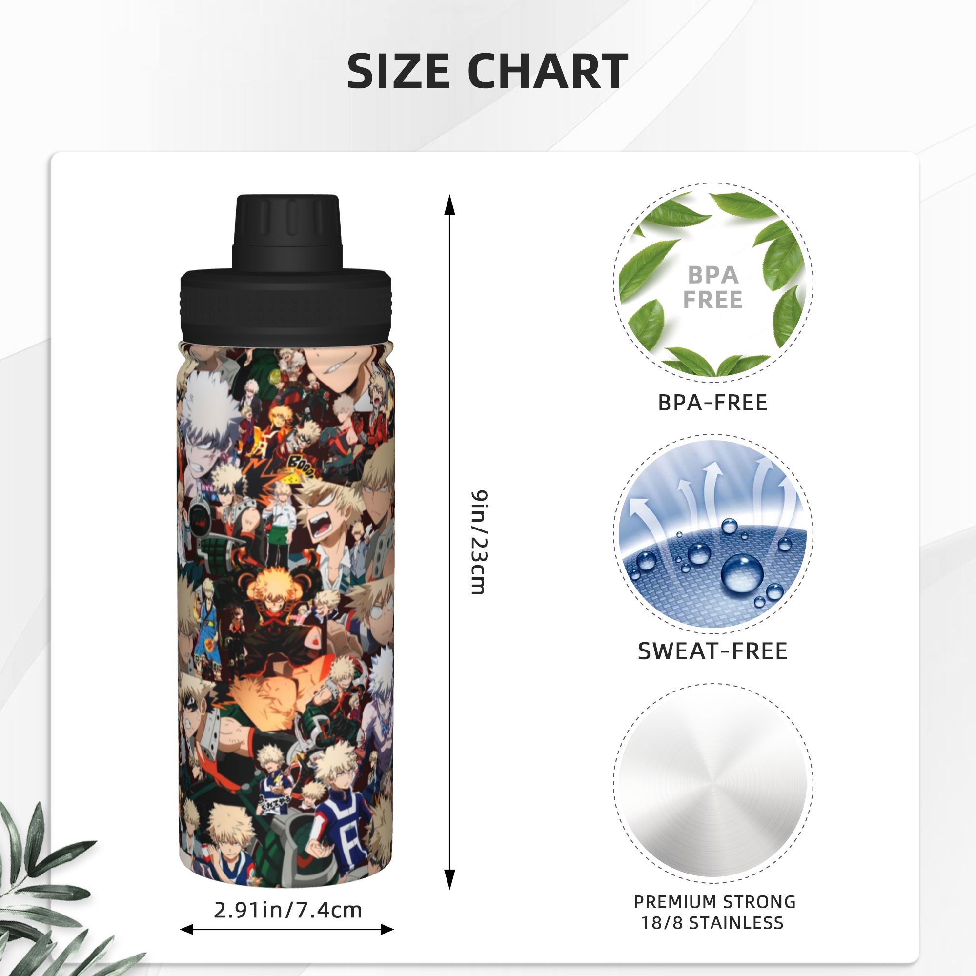 바쿠고 카츠키 나의 히어로 아카데미아 애니메이션 18온 - Sports Water Bottle Insulated 리뷰 및 가격