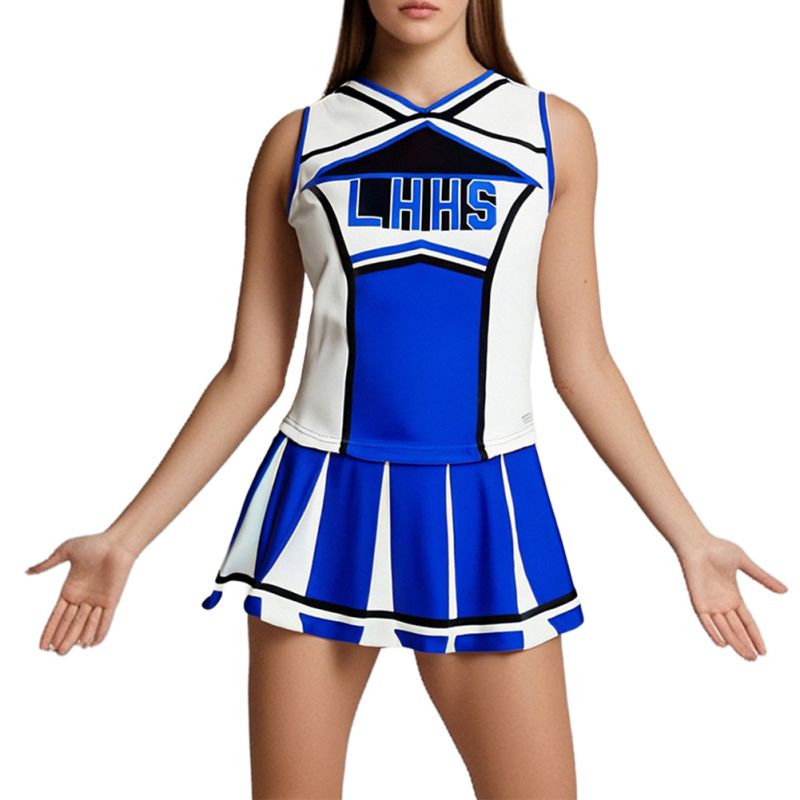 여성 치어 리더 의상 유니폼 복장 탑 미니 플리츠 스커 - Cheerleading Pom Pom 리뷰 및 가격