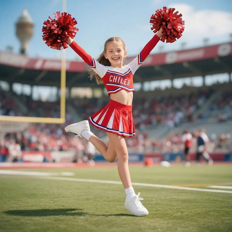 여자 치어리더 의상 농구 게임 스포츠 이벤트 레터 드레 - Cheerleading Pom Pom 리뷰 및 가격