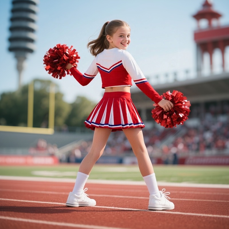여자 치어리더 의상 농구 게임 스포츠 이벤트 레터 드레 - Cheerleading Pom Pom 리뷰 및 가격