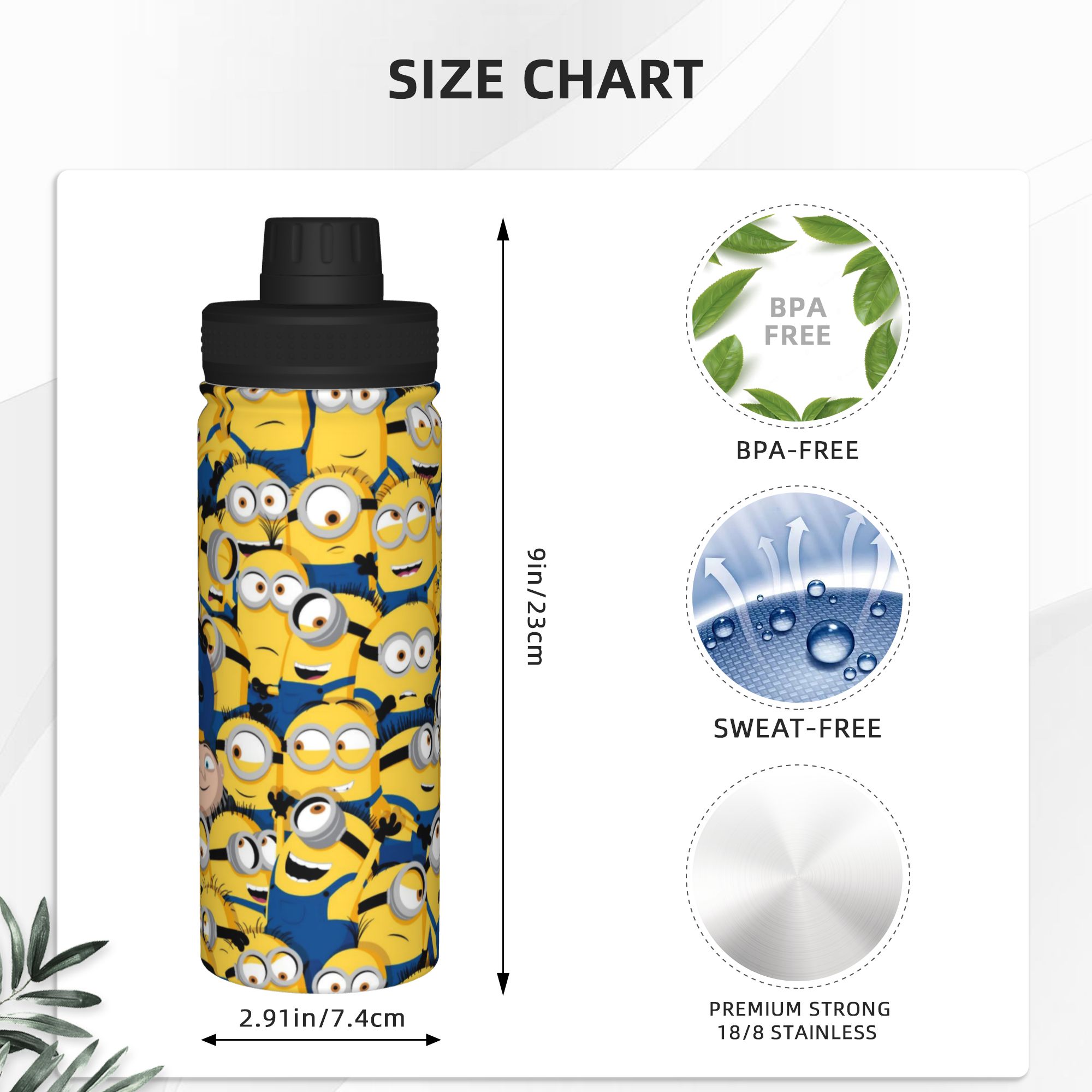 만화 미니언즈 18온스 스포츠 보온병 바나나 커피컵 진 - Sports Water Bottle Insulated 리뷰 및 가격