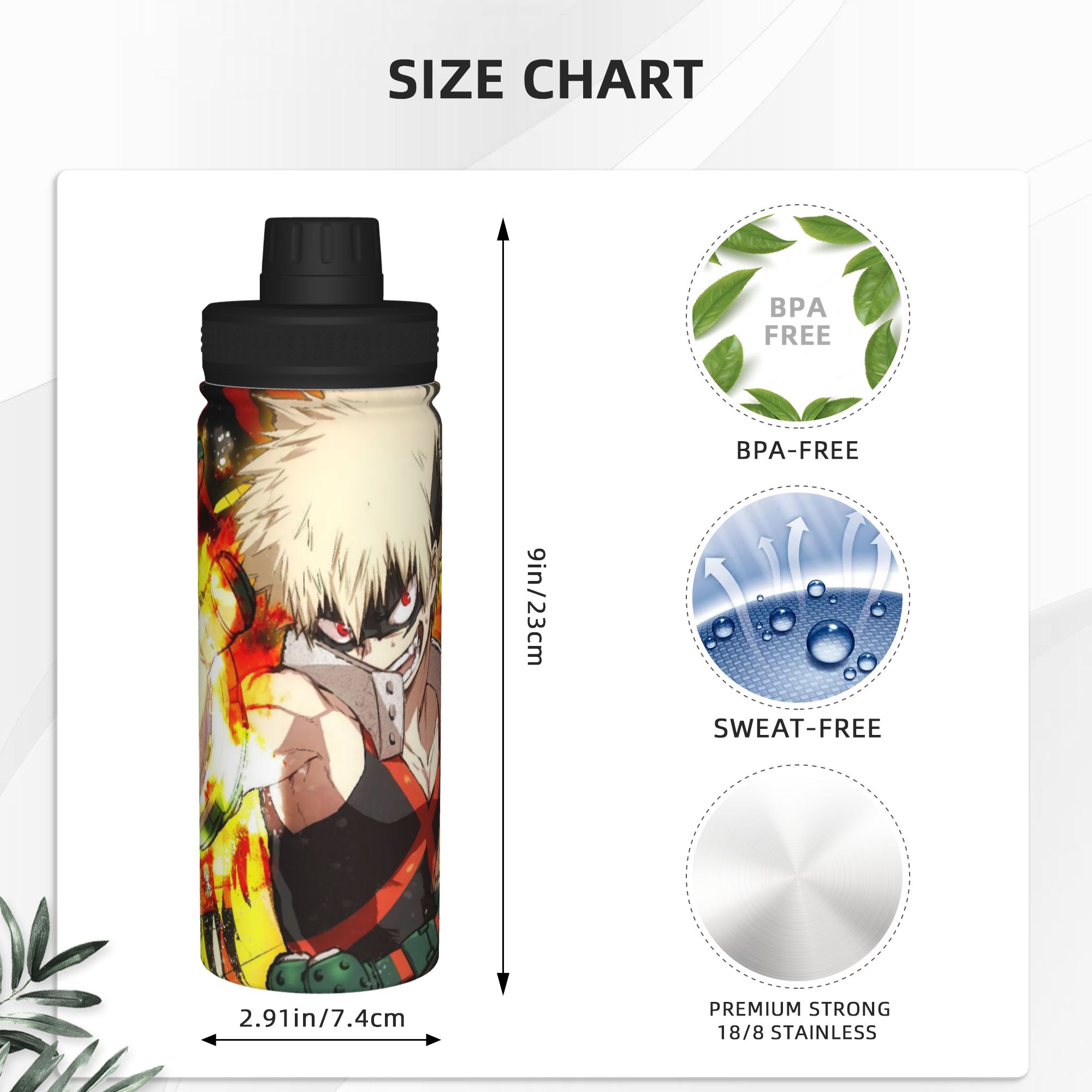 나의 히어로 아카데미아 애니메이션 18온스 스포츠 보온 - Sports Water Bottle Insulated 리뷰 및 가격